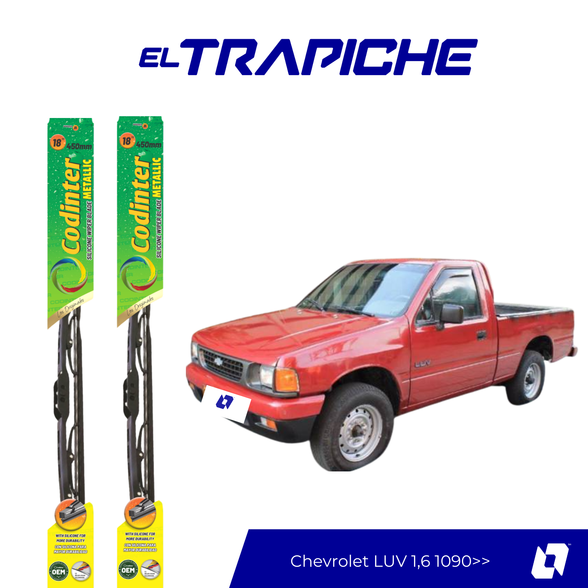 Limpiaparabrisas Chevrolet LUV 1,6 1090 en adelante Metálicas Codinter