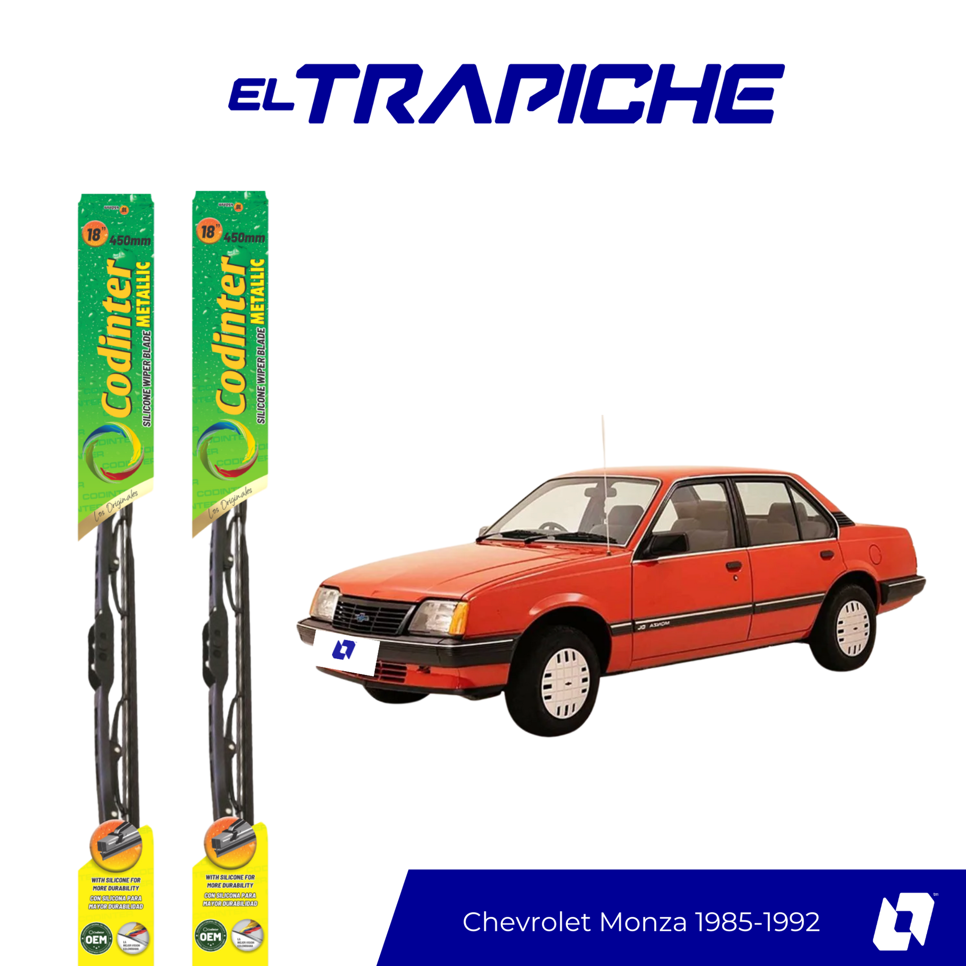 Limpiaparabrisas Chevrolet Monza 1985-1992 Metálicas Codinter