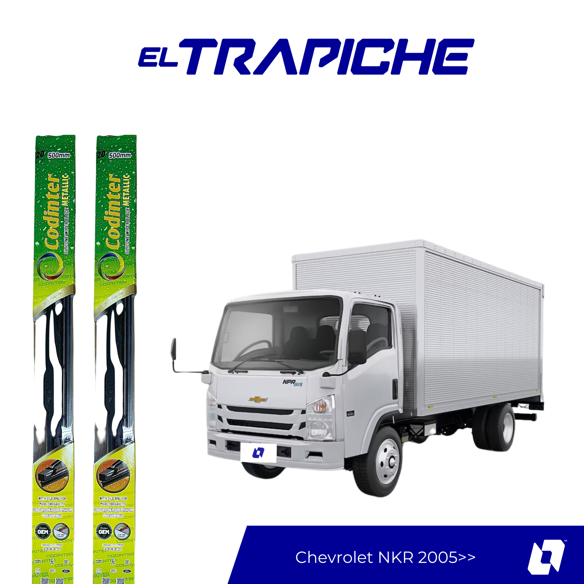 Limpiaparabrisas Chevrolet NKR 2005 en adelante Metálicas Codinter 