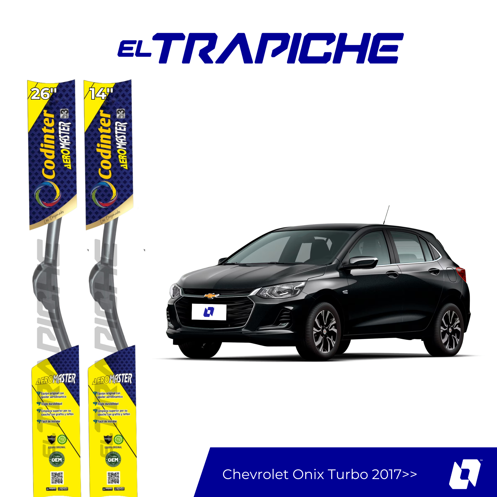 Plumillas Chevrolet Onix Turbo 2017 en adelante 