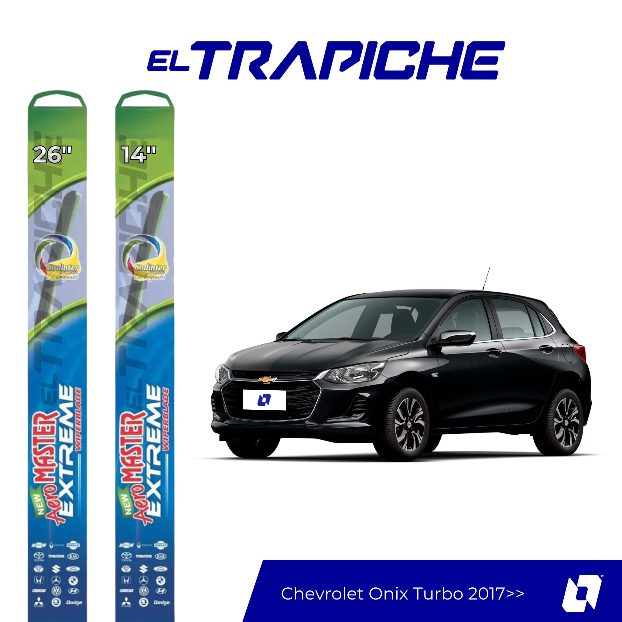 Plumillas Chevrolet Onix Turbo 2017 en adelante 