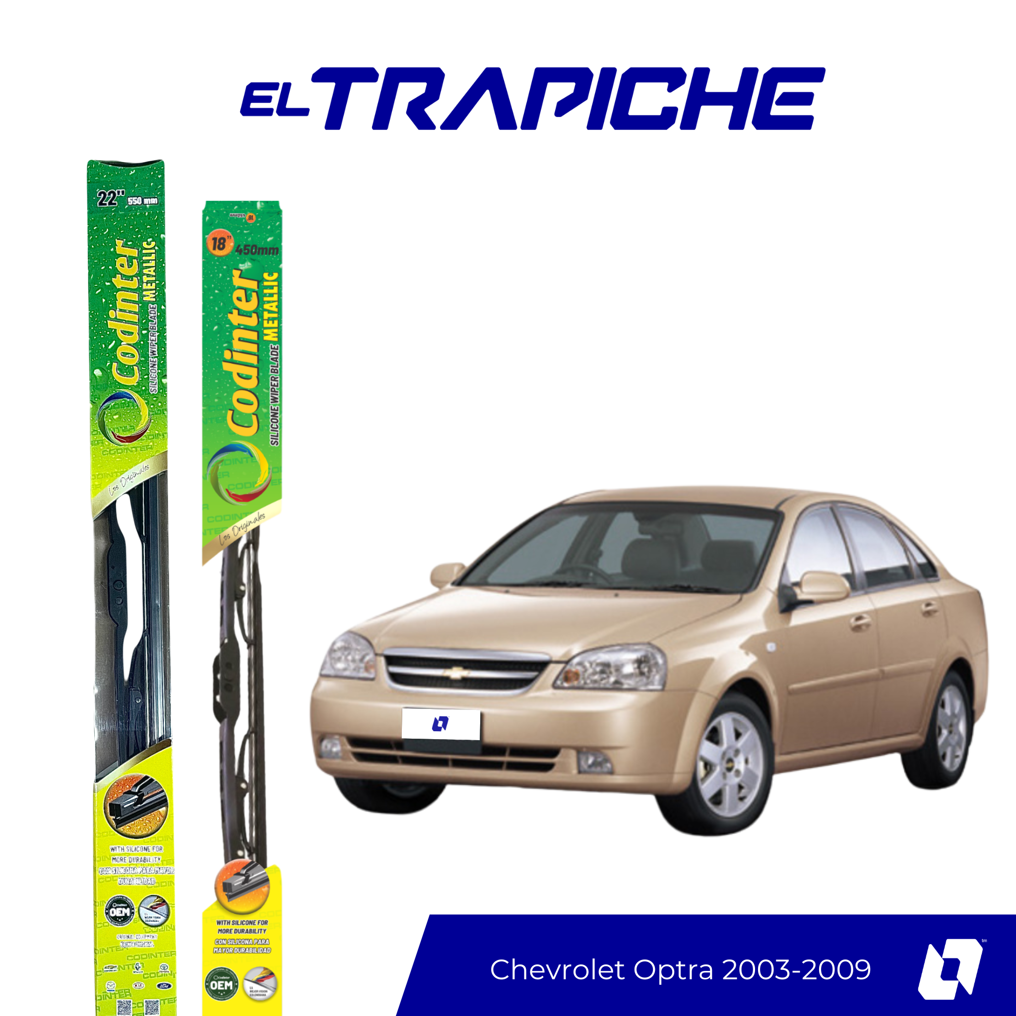 Limpiaparabrisas Chevrolet Optra 2003-2009 Metálicas Codinter