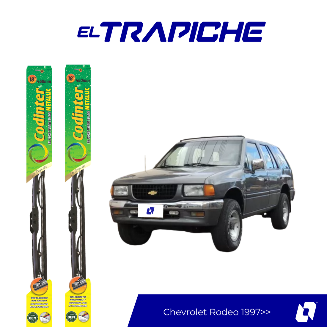 Limpiaparabrisas Chevrolet Rodeo 1997 en adelante Metálicas Codinter