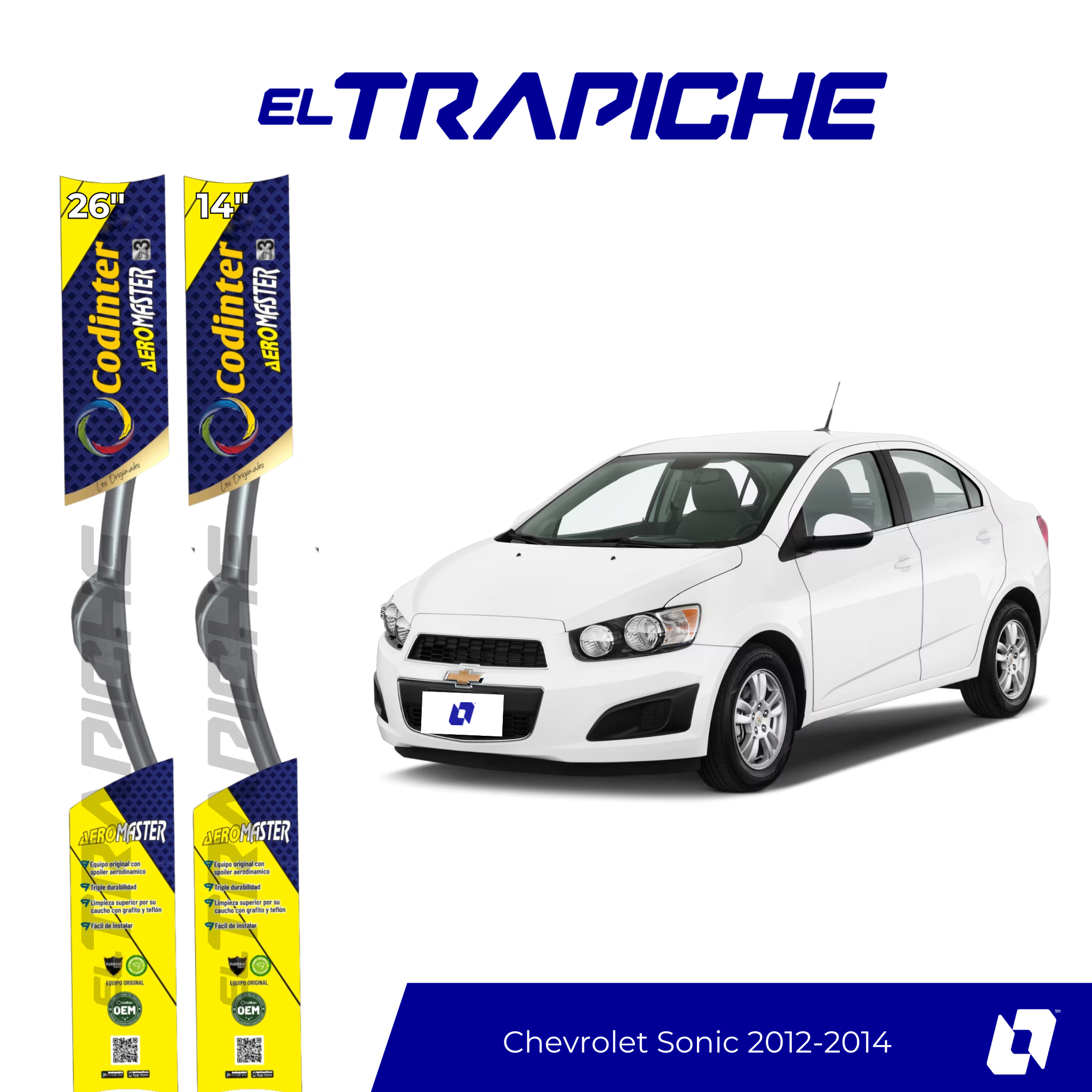 Plumillas Chevrolet Sonic 2012-2014