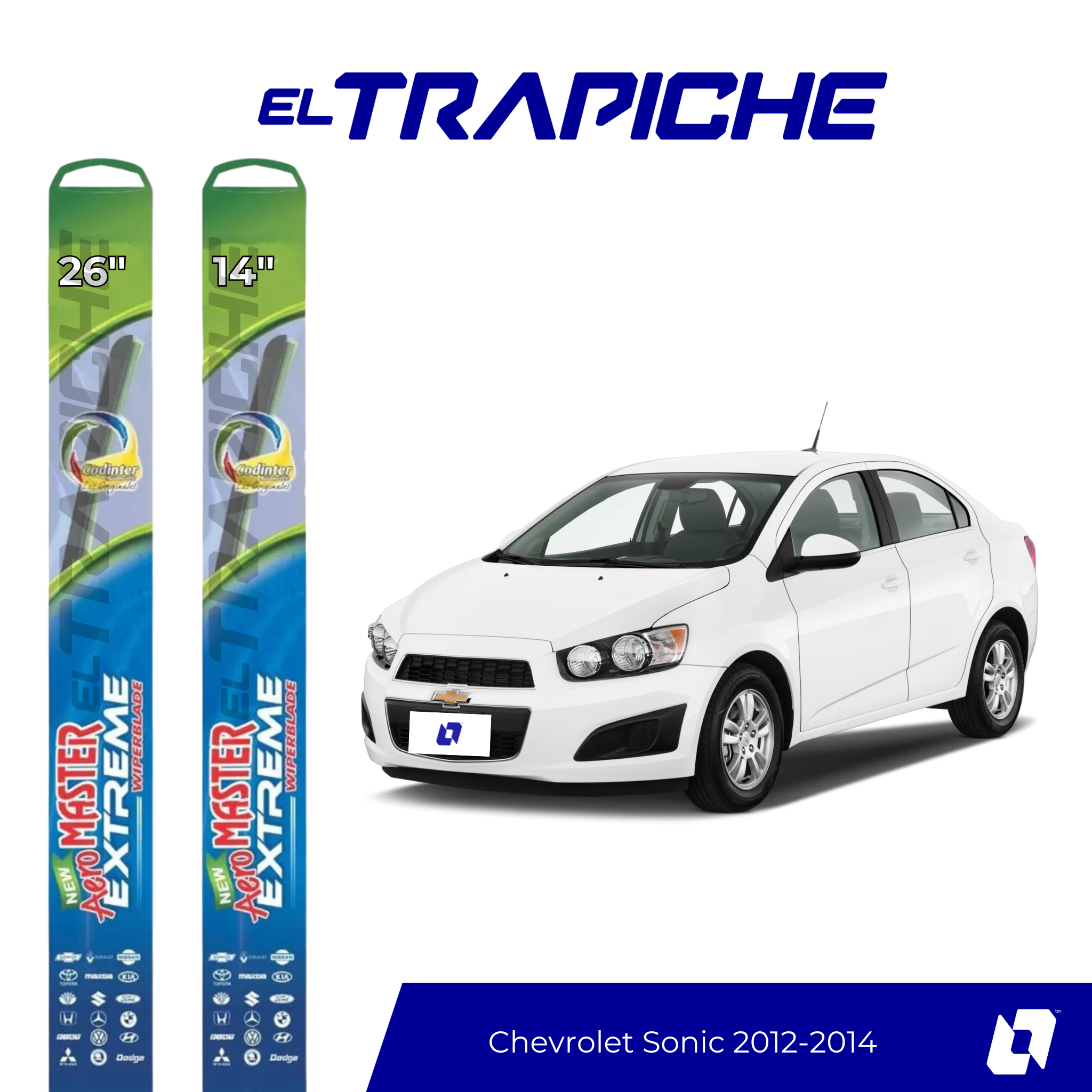 Plumillas Chevrolet Sonic 2012-2014