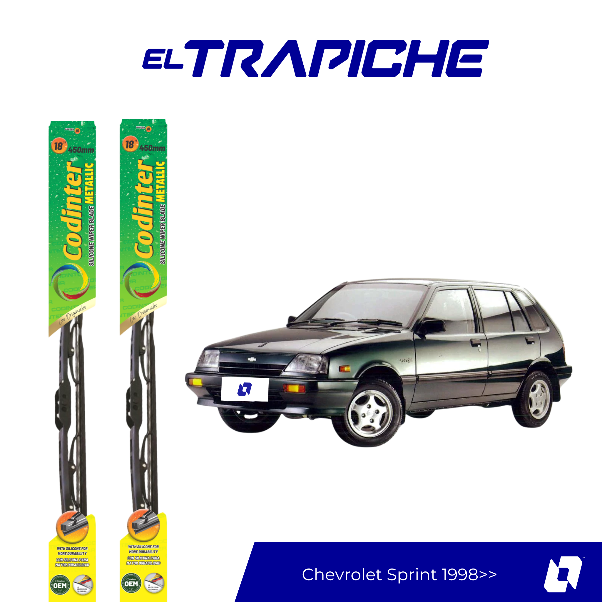 Limpiaparabrisas Chevrolet Sprint 1998 en adelante Metálicas Codinter