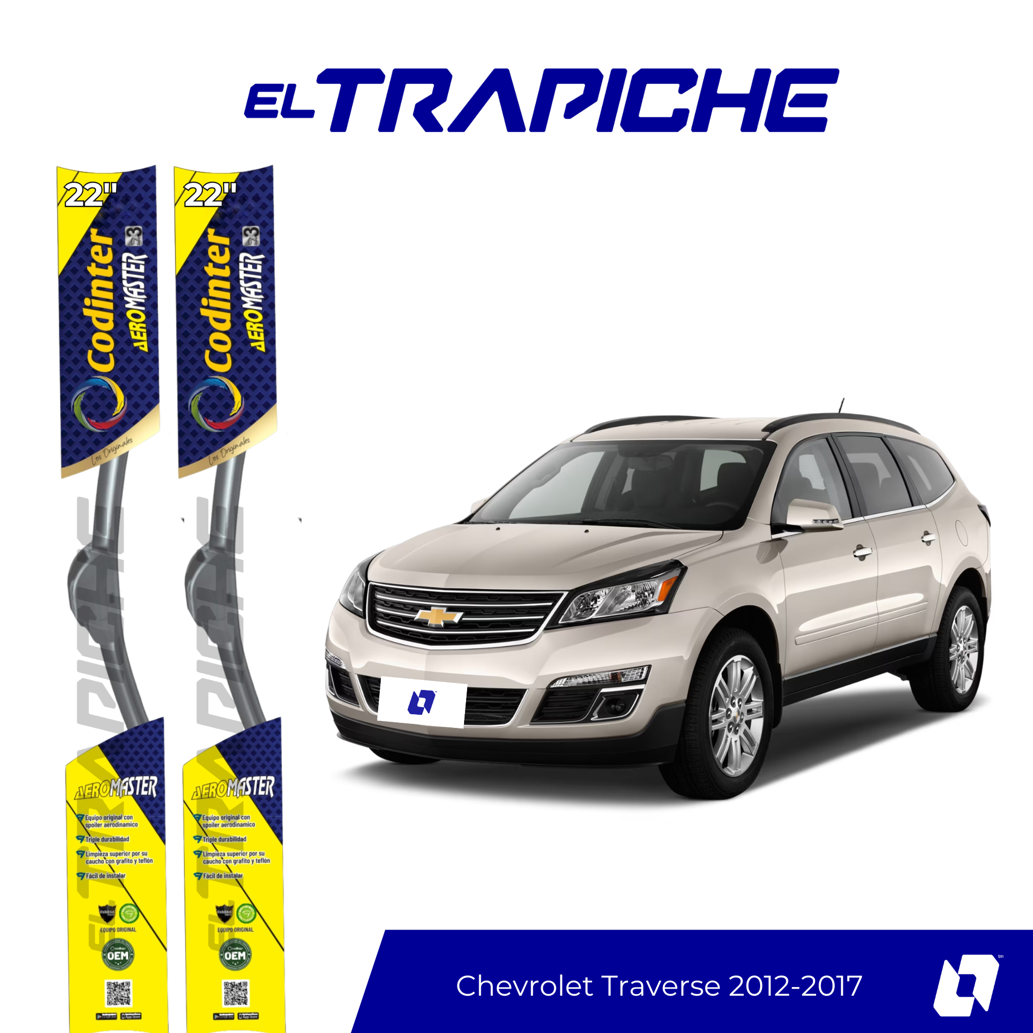 Plumillas Chevrolet Traverse 2012-2017