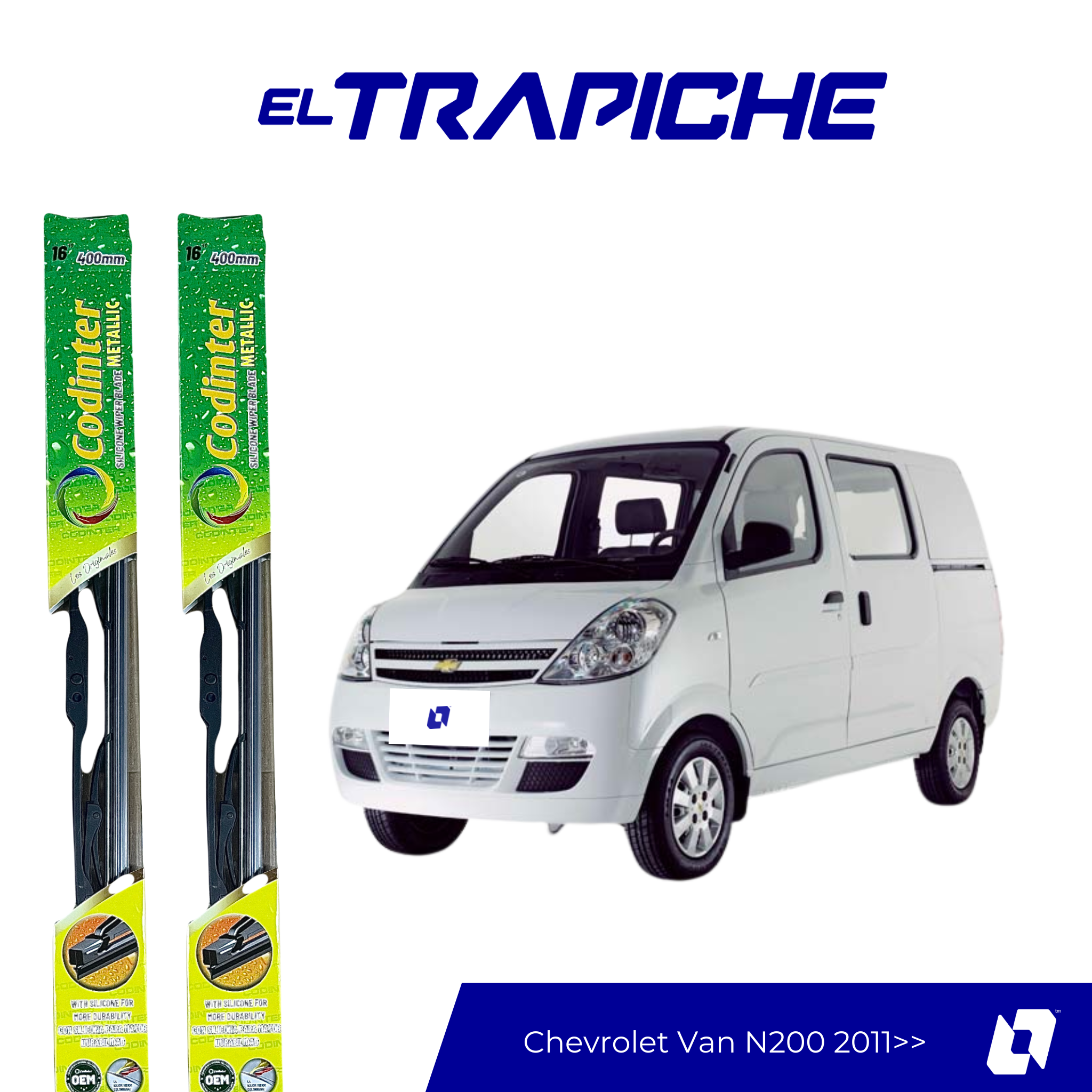 Limpiaparabrisas Chevrolet Van N200 2011 en adelante Metálicas Codinter