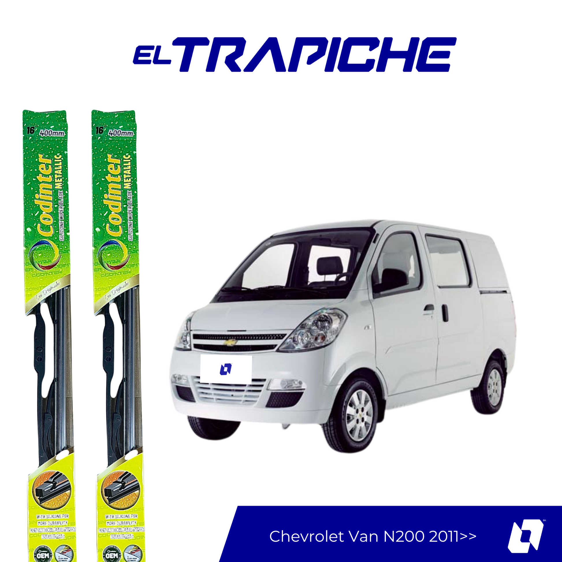 Limpiaparabrisas Chevrolet Van N200 2011 en adelante Metálicas Codinter