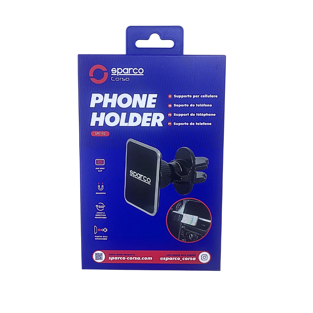 porta celular sparco, soporte celular sparco SPE192, soporte celular rejilla, accesorio auto deportivo, porta móvil carro, soporte manos libres, soporte giratorio 360, sparco accesorios, soporte celular auto, soporte teléfono sparco, gadgets para carro, soporte de rejilla sparco