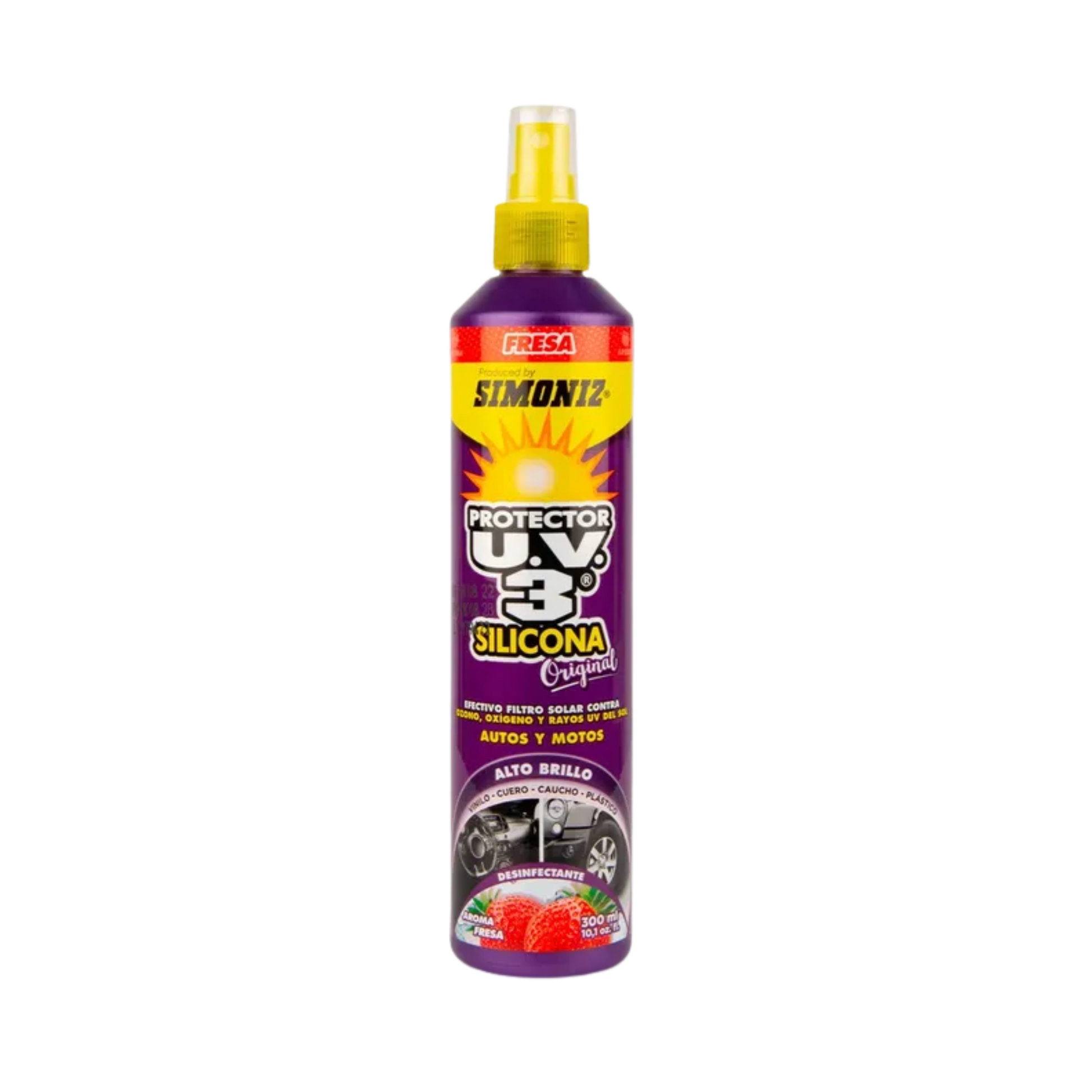 Protector de silicona U.V.3 Simoniz para carro en Medellín, abrillantador y protector contra rayos UV, silicona para carro Simoniz protector UV tablero carroabrillantador interior vehículo silicona U.V.3 Simoniz cuidado interior carro
