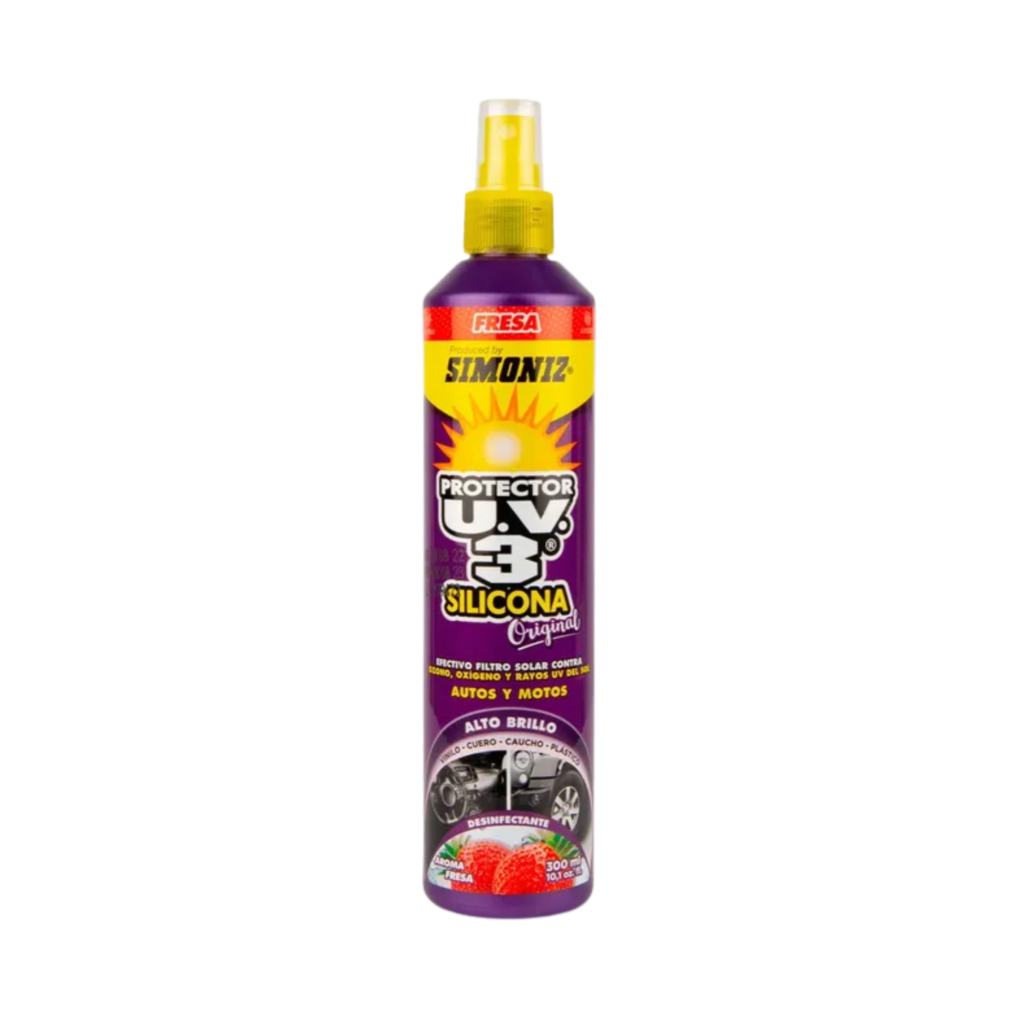 Protector de silicona U.V.3 Simoniz para carro en Medellín, abrillantador y protector contra rayos UV, silicona para carro Simoniz protector UV tablero carroabrillantador interior vehículo silicona U.V.3 Simoniz cuidado interior carro