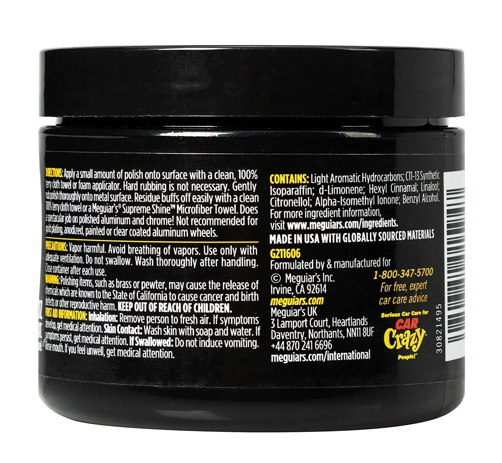 Metal Polish, Pulidor de Metales Meguiars. Limpia de forma segura y eficaz todos los metales sin recubrimiento, incluidos el cromo y el aluminio pulido.