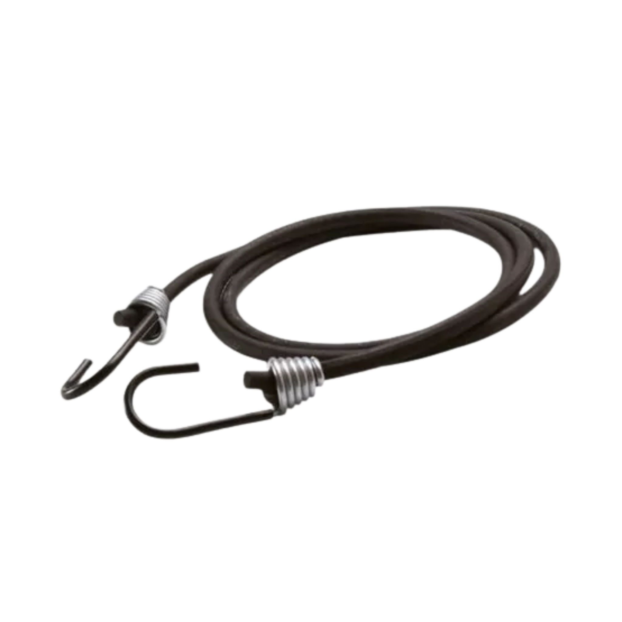 Pulpo de caucho redondo con ganchos metálicos, ideal para sujetar carga en motos, carros o bicicletas. Resistente, flexible y fácil de usar.