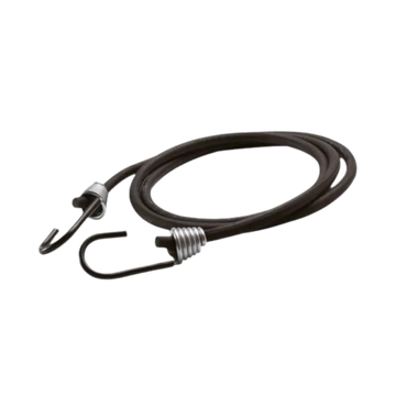 Pulpo de caucho redondo con ganchos metálicos, ideal para sujetar carga en motos, carros o bicicletas. Resistente, flexible y fácil de usar.