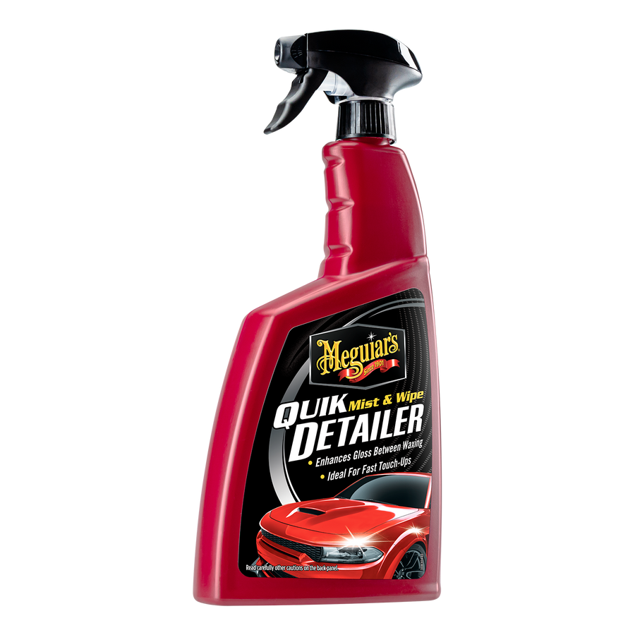 Quik Detailer de Meguiar’s limpia polvo y huellas entre lavadas. Ideal para mantener tu auto brillante al instante y como lubricante para clay bar.