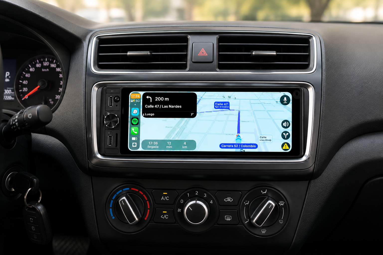 Radio para carro Techla 621 con Carplay y pantalla Táctil