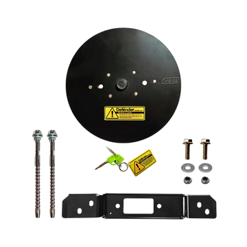 Seguro antirrobo para llanta Prado LC250 Defender. Fácil instalación, sin perforar el vehículo. Acero resistente, máxima protección contra robo.