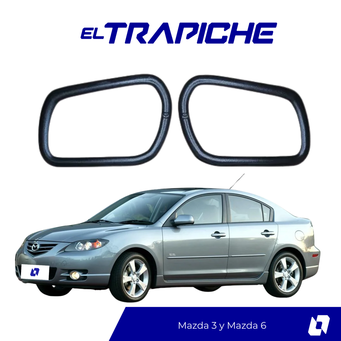 Seguro antirrobo para retrovisores Mazda 3 y Mazda 6. Ajuste perfecto, instalación fácil y sin modificar el vehículo. Protección segura y discreta.