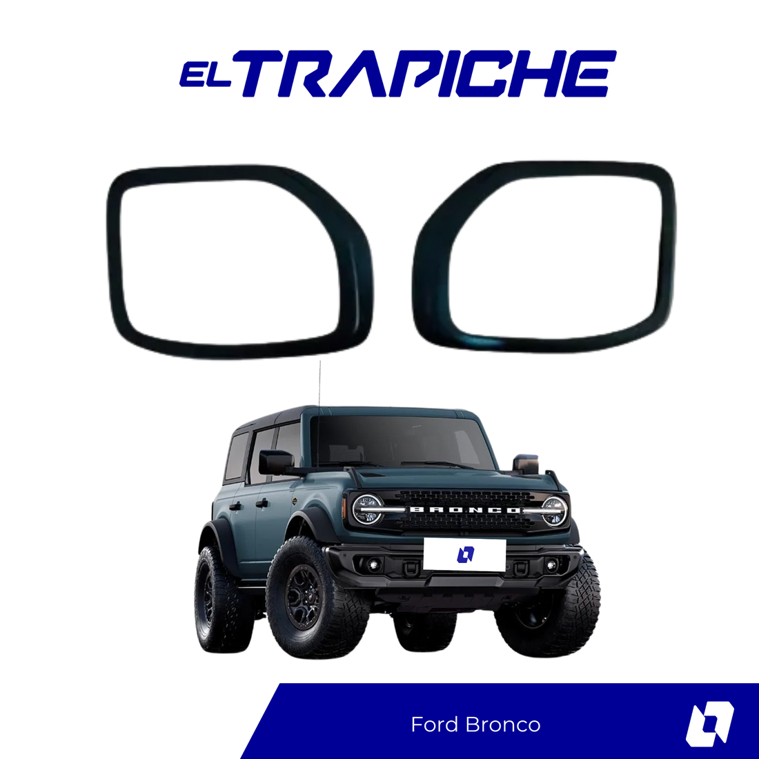 Seguro antirrobo para espejos Ford Bronco. Fácil de instalar, sin perforar. Protege tus retrovisores sin alterar el diseño del vehículo.