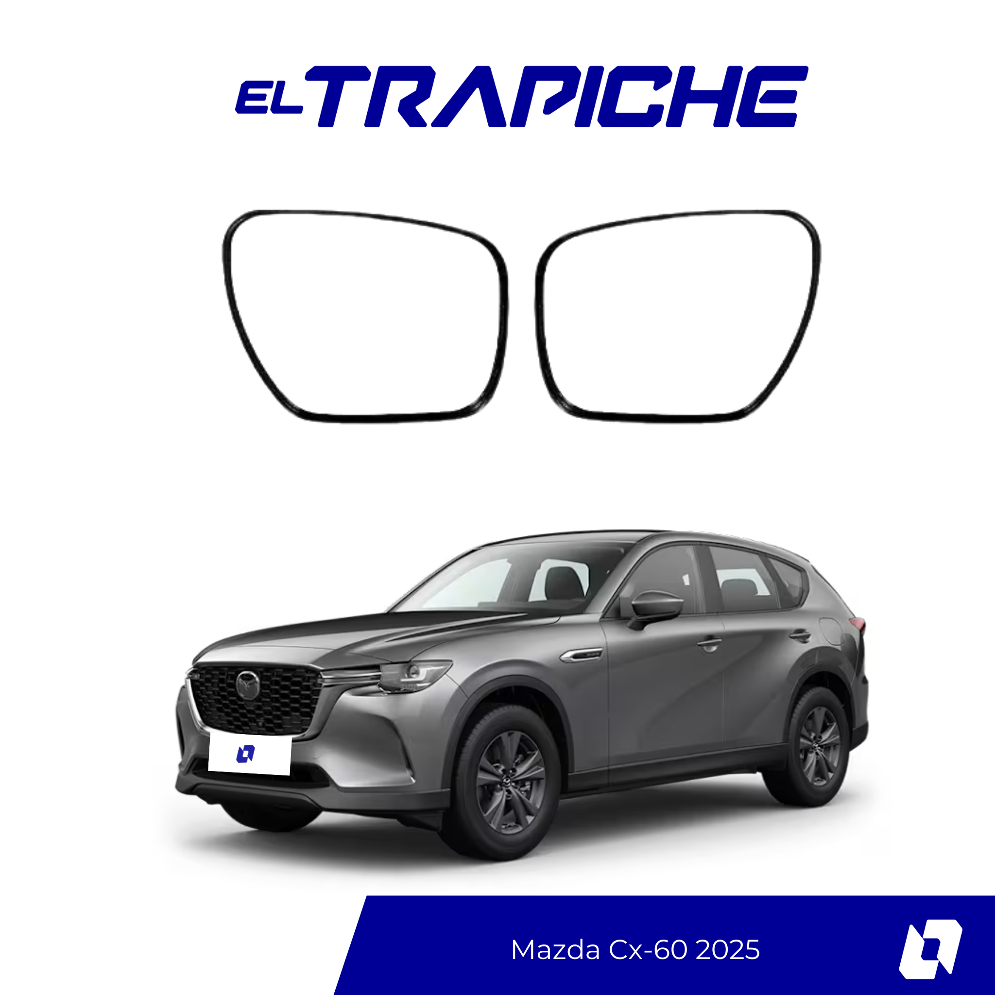 Seguros metálicos para espejos Mazda CX-60 2025. Protección antirrobo resistente y de fácil instalación. Seguridad sin afectar la estética del vehículo.