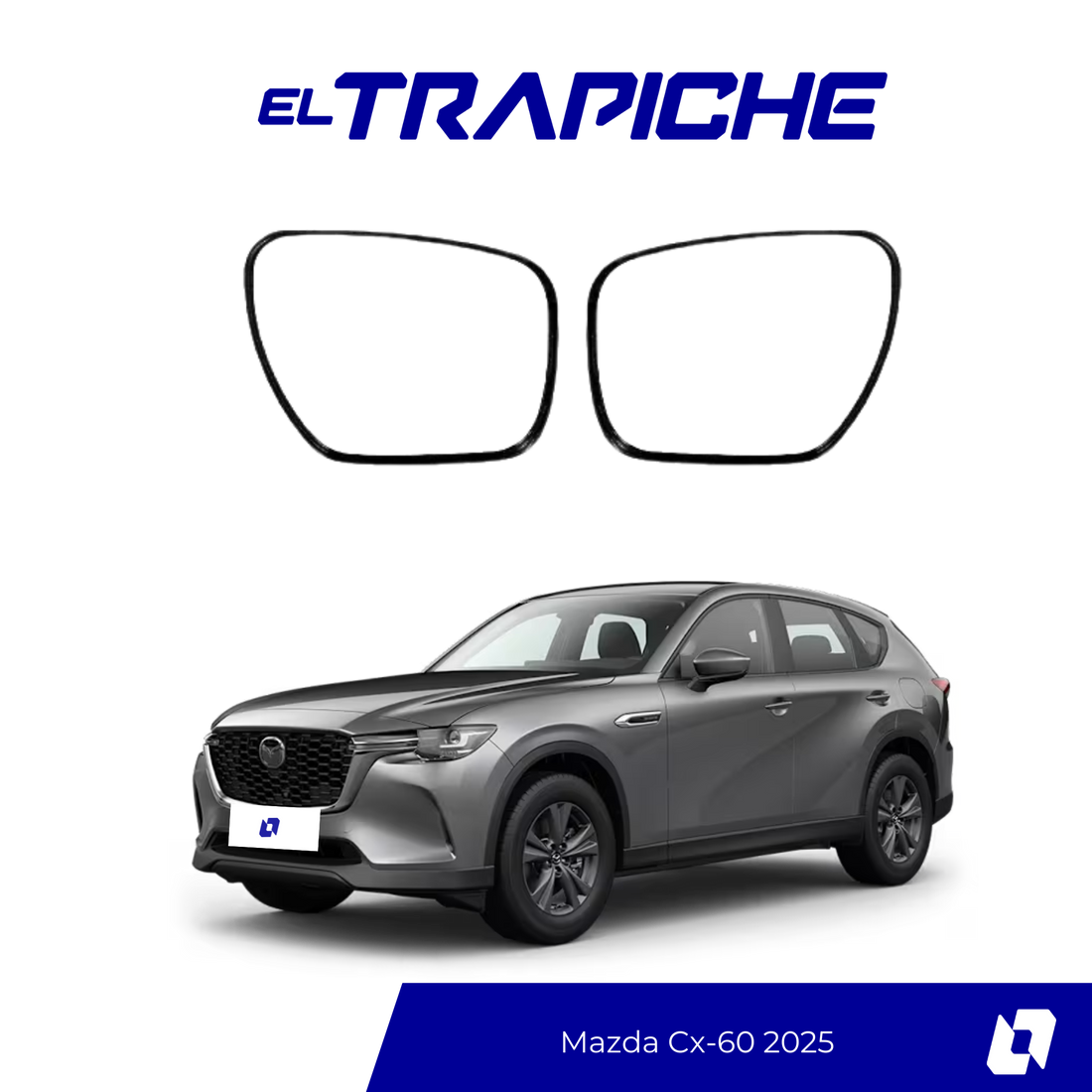 Seguros metálicos para espejos Mazda CX-60 2025. Protección antirrobo resistente y de fácil instalación. Seguridad sin afectar la estética del vehículo.