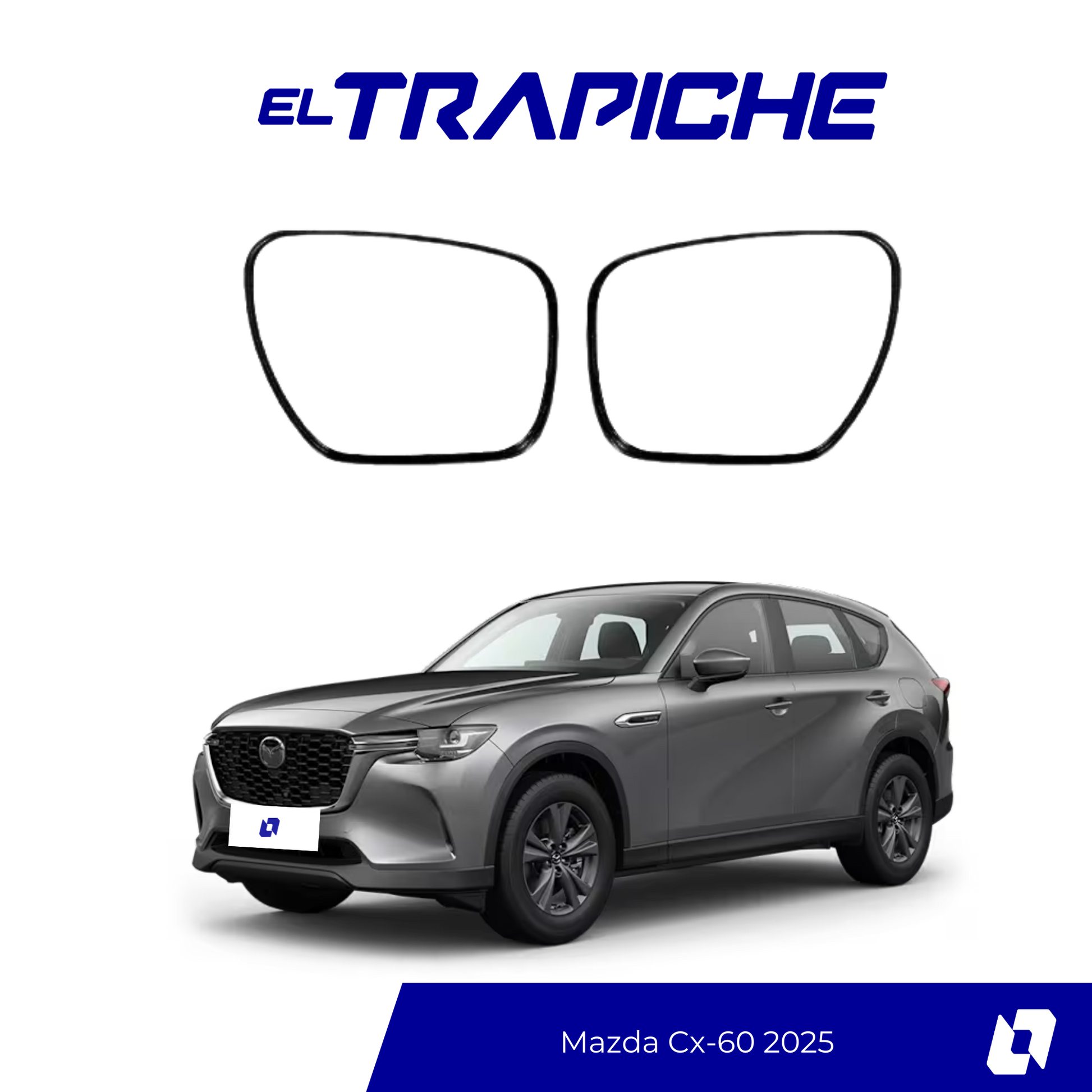 Seguros metálicos para espejos Mazda CX-60 2025. Protección antirrobo resistente y de fácil instalación. Seguridad sin afectar la estética del vehículo.