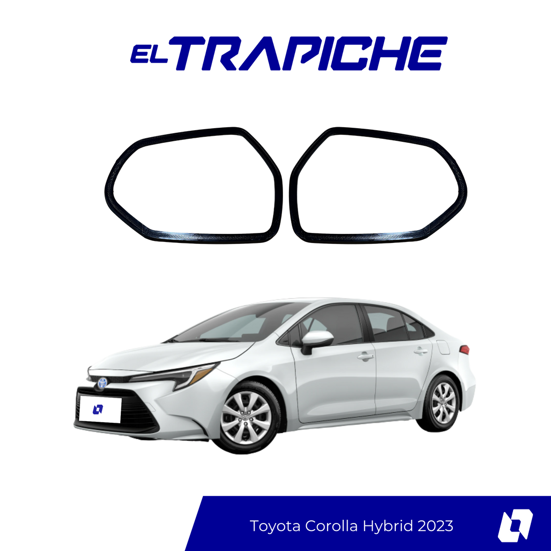 Seguro antirrobo para espejos Toyota Corolla Hybrid 2023. Protección discreta y eficaz contra robos, fácil instalación y ajuste perfecto.