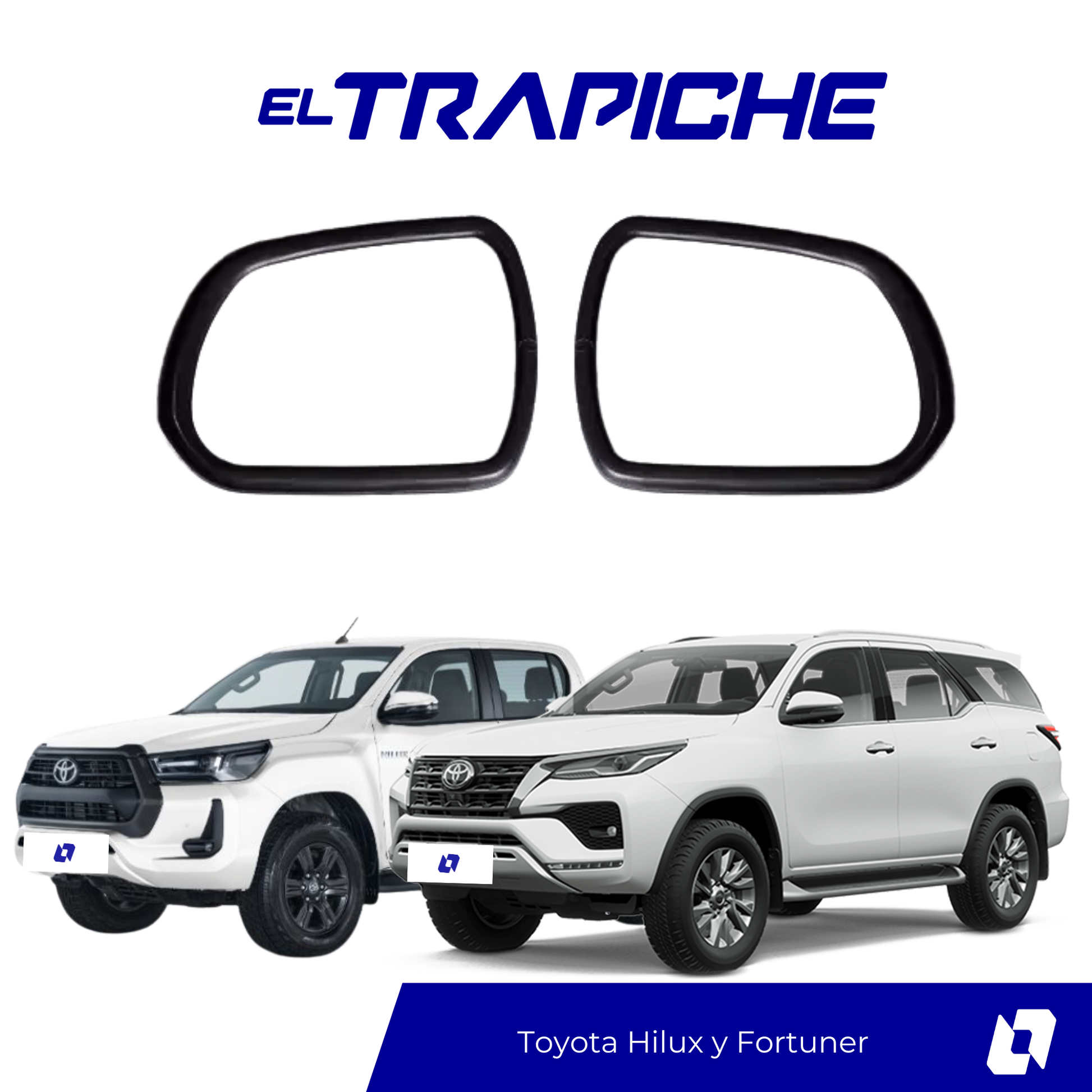 Seguro de espejos para Hilux y Fortuner modelo nuevo. Protección antirrobo, fácil instalación y ajuste perfecto para mayor seguridad y tranquilidad.