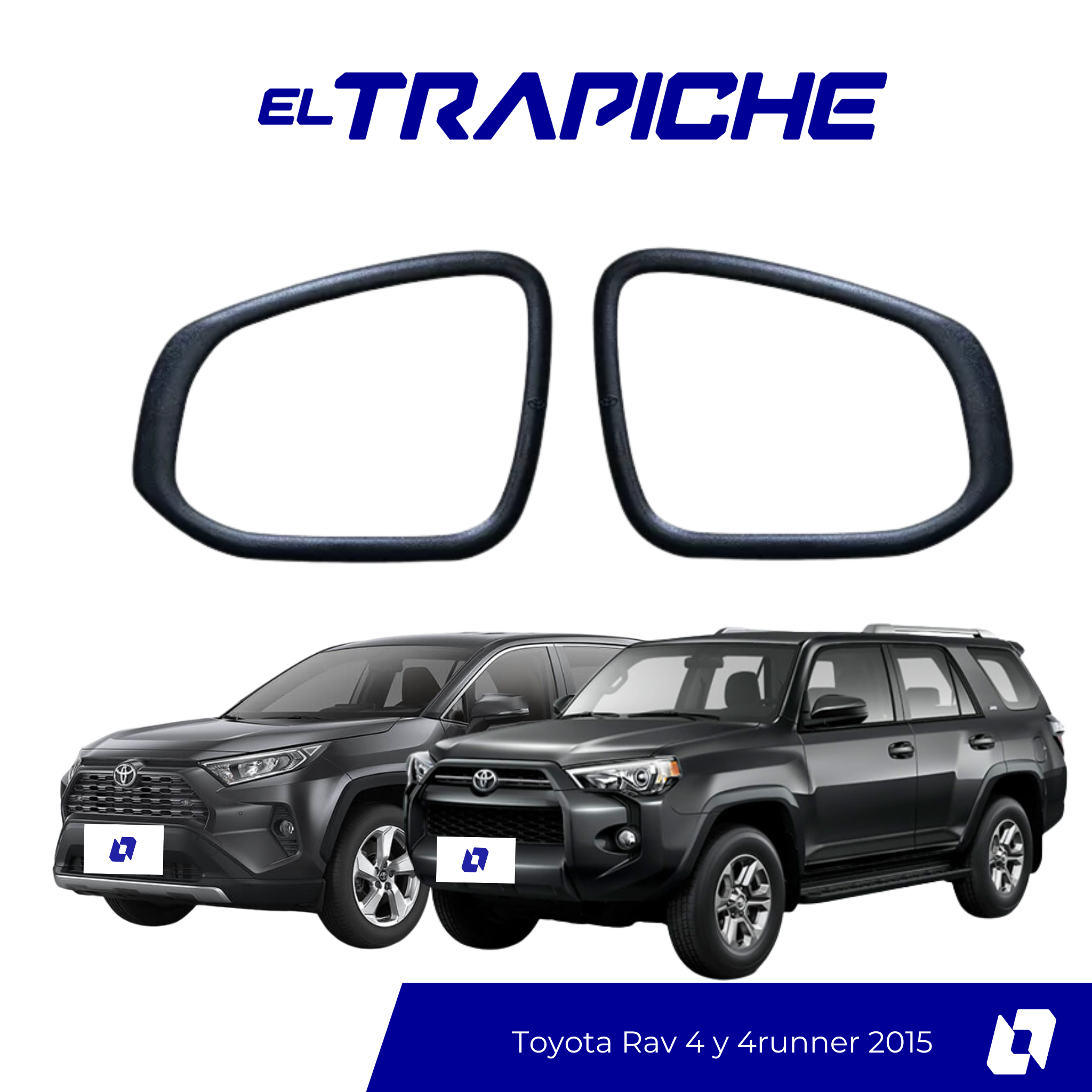 Seguro para espejo RAV4 y 4Runner 15" Revo negro. Protección antirrobo resistente y discreta. Fácil instalación, ideal para cuidar tus retrovisores.