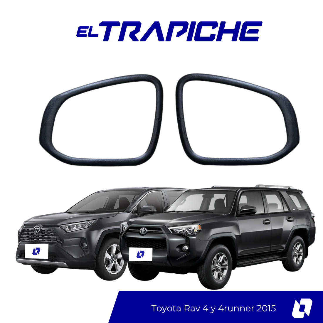 Seguro para espejo RAV4 y 4Runner 15" Revo negro. Protección antirrobo resistente y discreta. Fácil instalación, ideal para cuidar tus retrovisores.