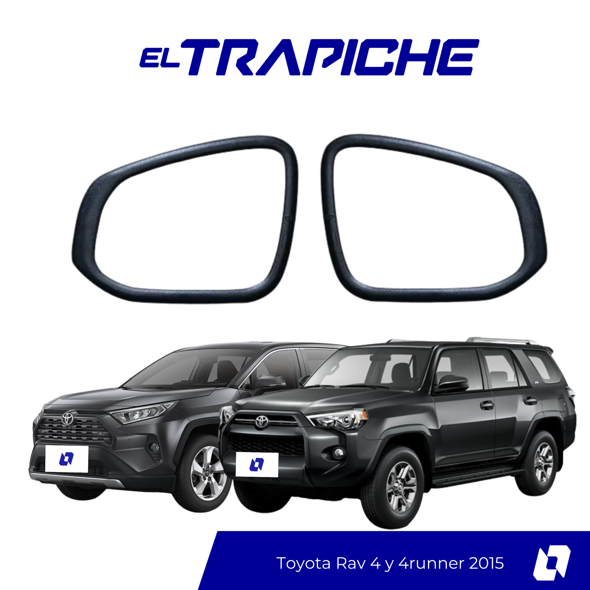 Seguro para espejo RAV4 y 4Runner 15" Revo negro. Protección antirrobo resistente y discreta. Fácil instalación, ideal para cuidar tus retrovisores.