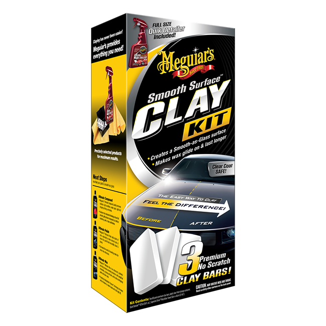 El Smooth Surface Clay Kit elimina contaminantes adheridos a la pintura y restaura la suavidad al tacto, dejando tu auto listo para encerar o pulir.