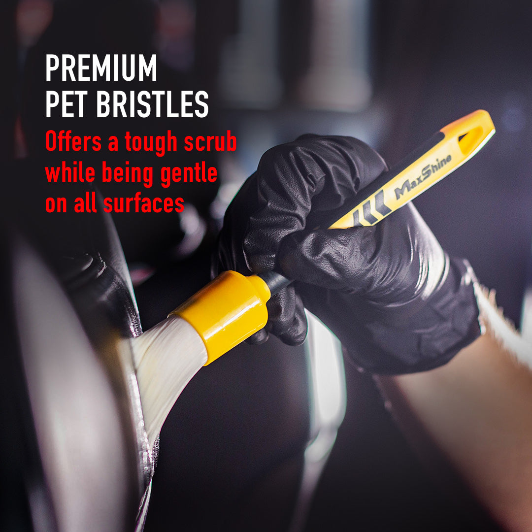 brocha detallado, brocha MaxShine, detailing brush, cerdas PET, limpieza interior carro, brocha para rines, accesorios detailing, detailing Colombia