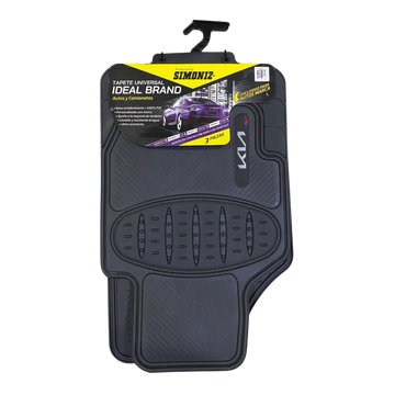 Tapete Kia Simoniz 3 piezas en PVC, lavable, resistente y antideslizante. Ideal para mantener limpio y elegante el interior de tu vehículo.