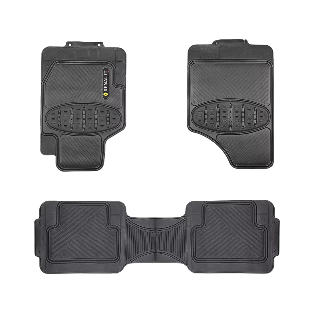 Tapete universal Simoniz 3 piezas. Lavable, resistente y antideslizante. Ideal para proteger tu vehículo Renault con estilo y funcionalidad.