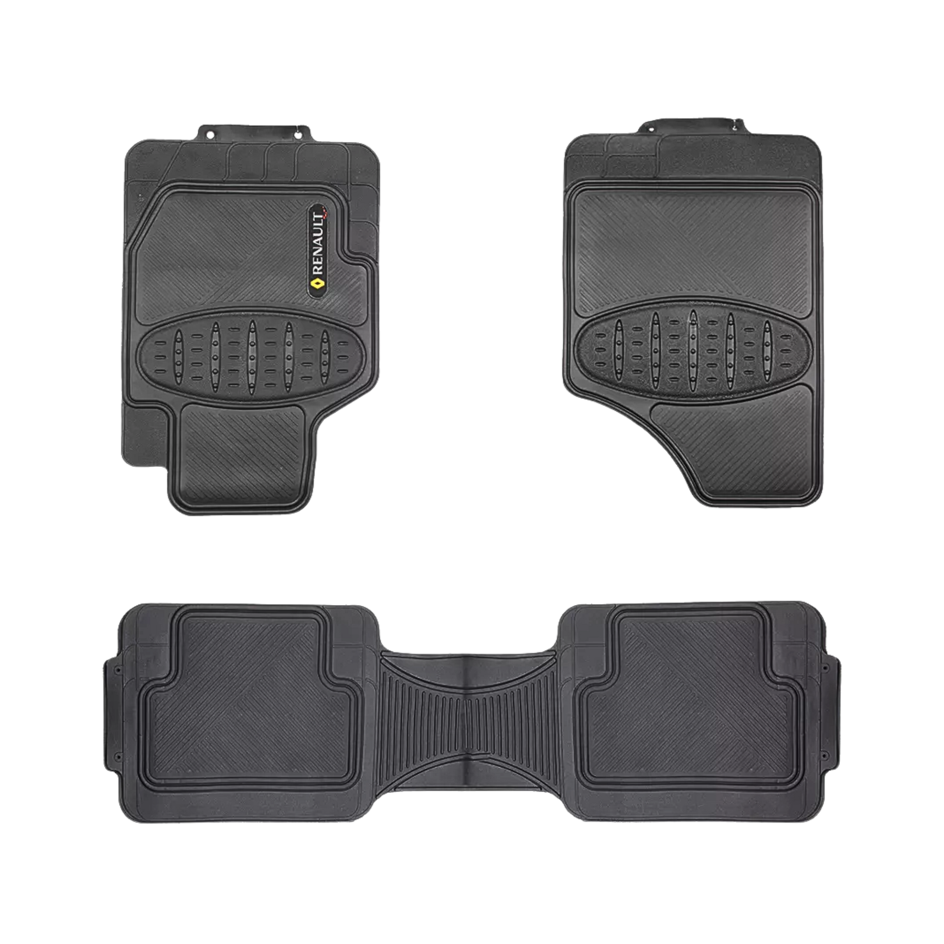 Tapete universal Simoniz 3 piezas. Lavable, resistente y antideslizante. Ideal para proteger tu vehículo Renault con estilo y funcionalidad.