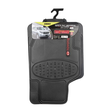 Tapete Toyota 3 piezas Simoniz resistente y antideslizante. Lavable y elegante, protege tu carro con estilo y durabilidad.