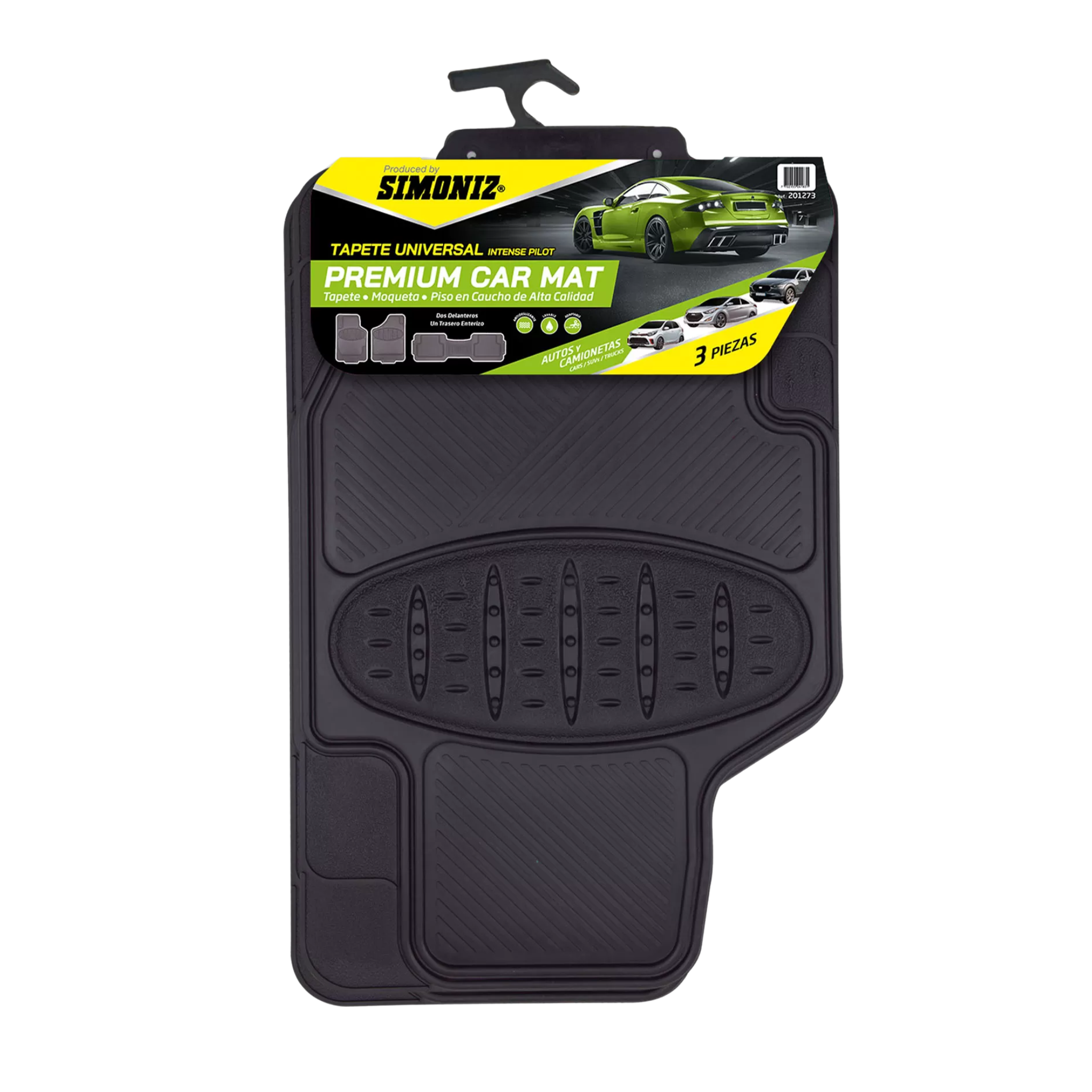 Protege tu carro con el tapete Universal PVC SIMONIZ. Resistente, antideslizante y adaptable a autos y camionetas. Comodidad y durabilidad para tu vehículo.
