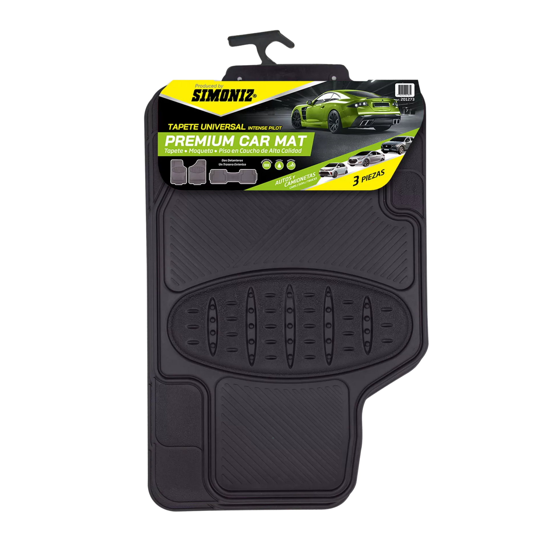 Protege tu carro con el tapete Universal PVC SIMONIZ. Resistente, antideslizante y adaptable a autos y camionetas. Comodidad y durabilidad para tu vehículo.