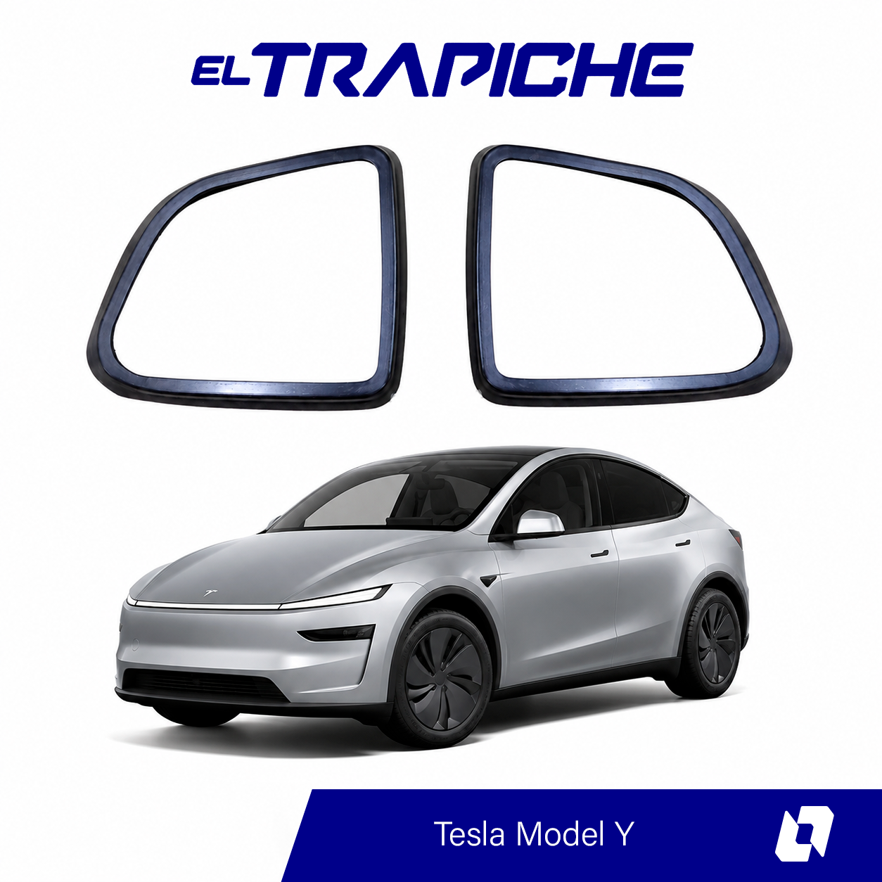 Seguros de espejo para Tesla Model Y en color negro. Protegen