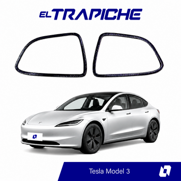 Seguros de espejo metálicos para Tesla Model 3 en color negro.