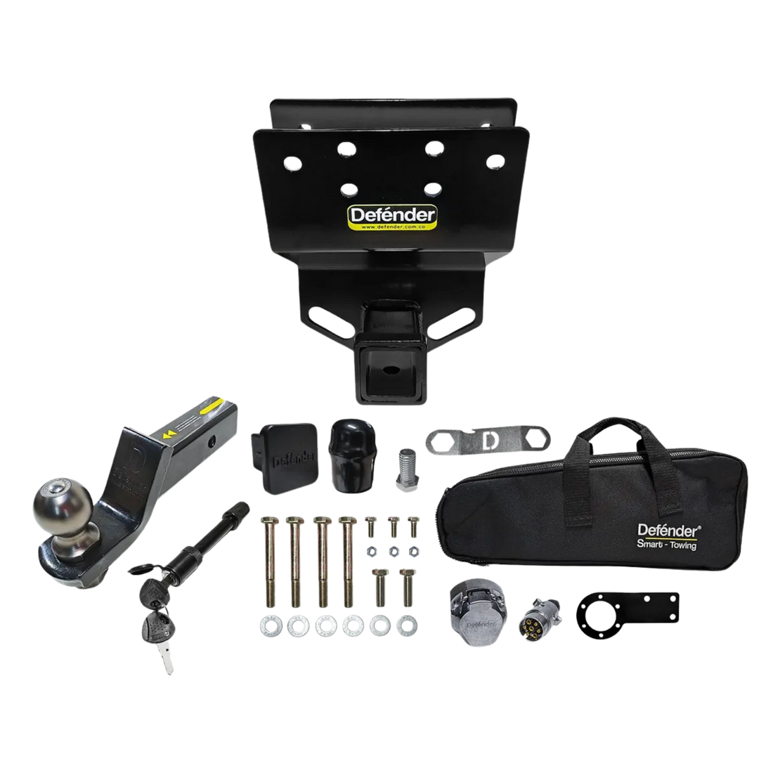 Tiro de arrastre Defénder Prado LC250. Bola 2", 6500Lb. Incluye accesorios. Instalación fácil. Ideal para portaequipaje, bicicleta o tráiler.
