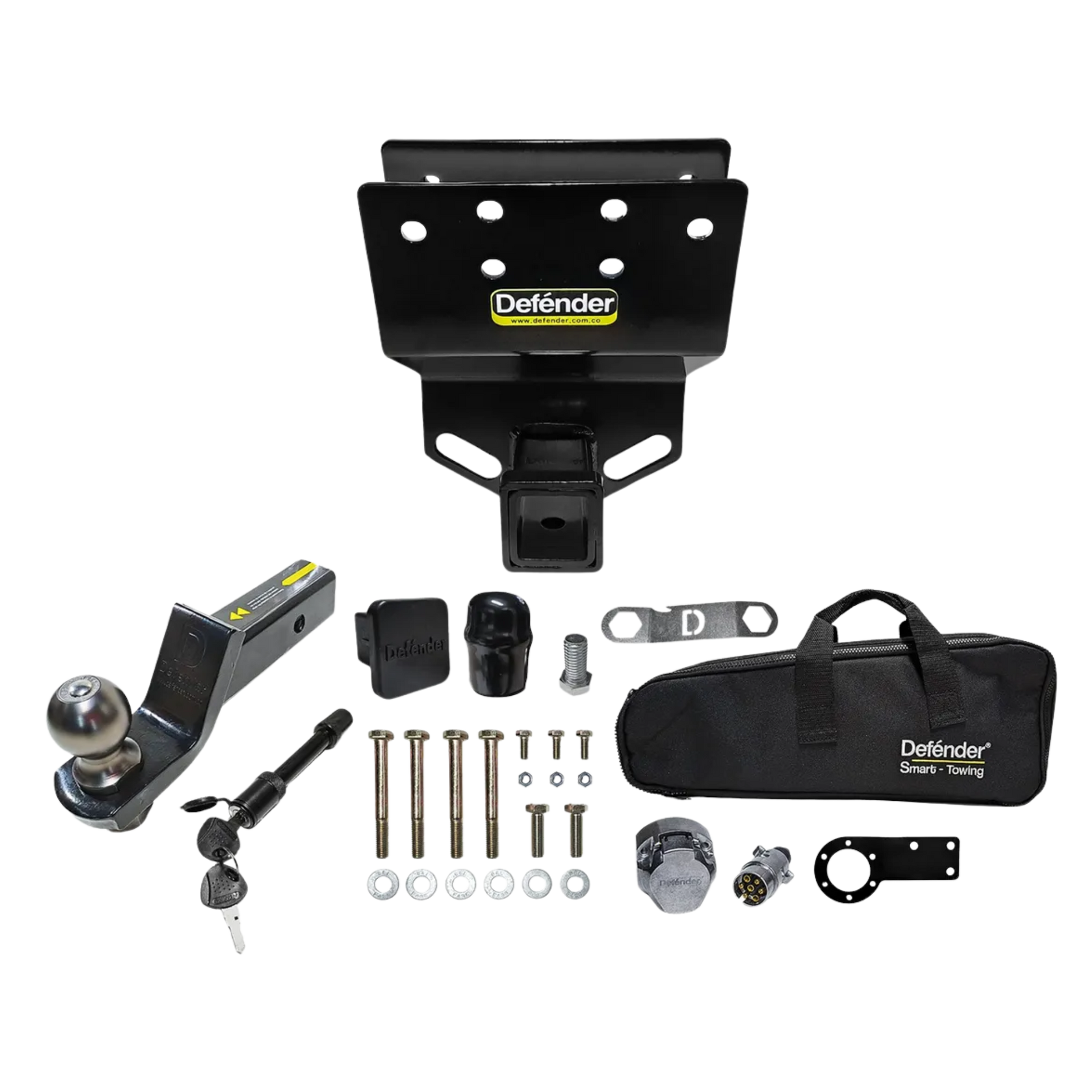 Tiro de arrastre Defénder Prado LC250. Bola 2", 6500Lb. Incluye accesorios. Instalación fácil. Ideal para portaequipaje, bicicleta o tráiler.