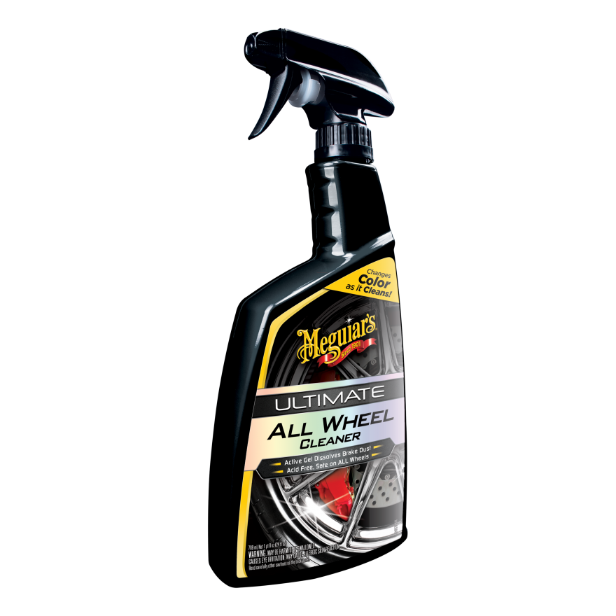 Ultimate All Wheel Cleaner de Meguiar’s elimina suciedad y polvo de frenos con seguridad. Limpieza profunda para cualquier tipo de llanta o rin.