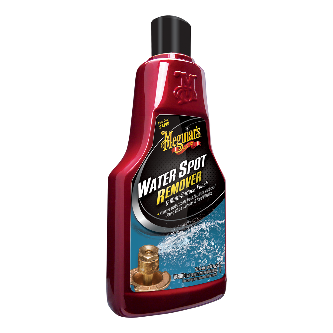 Elimina manchas de agua dura en pintura, vidrio y cromo con Water Spot Remover de Meguiar’s. Recupera el brillo sin dañar la superficie.