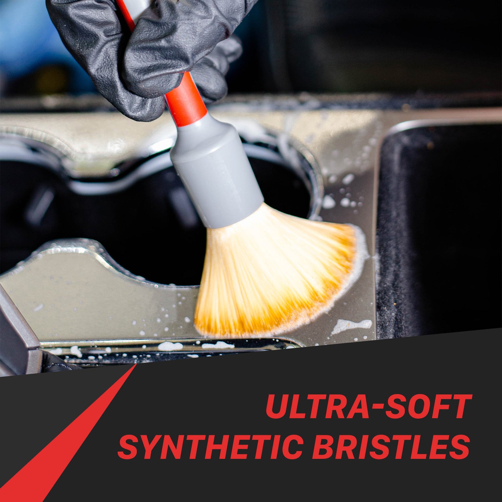 brocha ultra suave, MaxShine Colombia, detailing brush, brocha interior carro, cerdas sintéticas suaves, accesorios detailing, limpieza delicada, detailing profesional