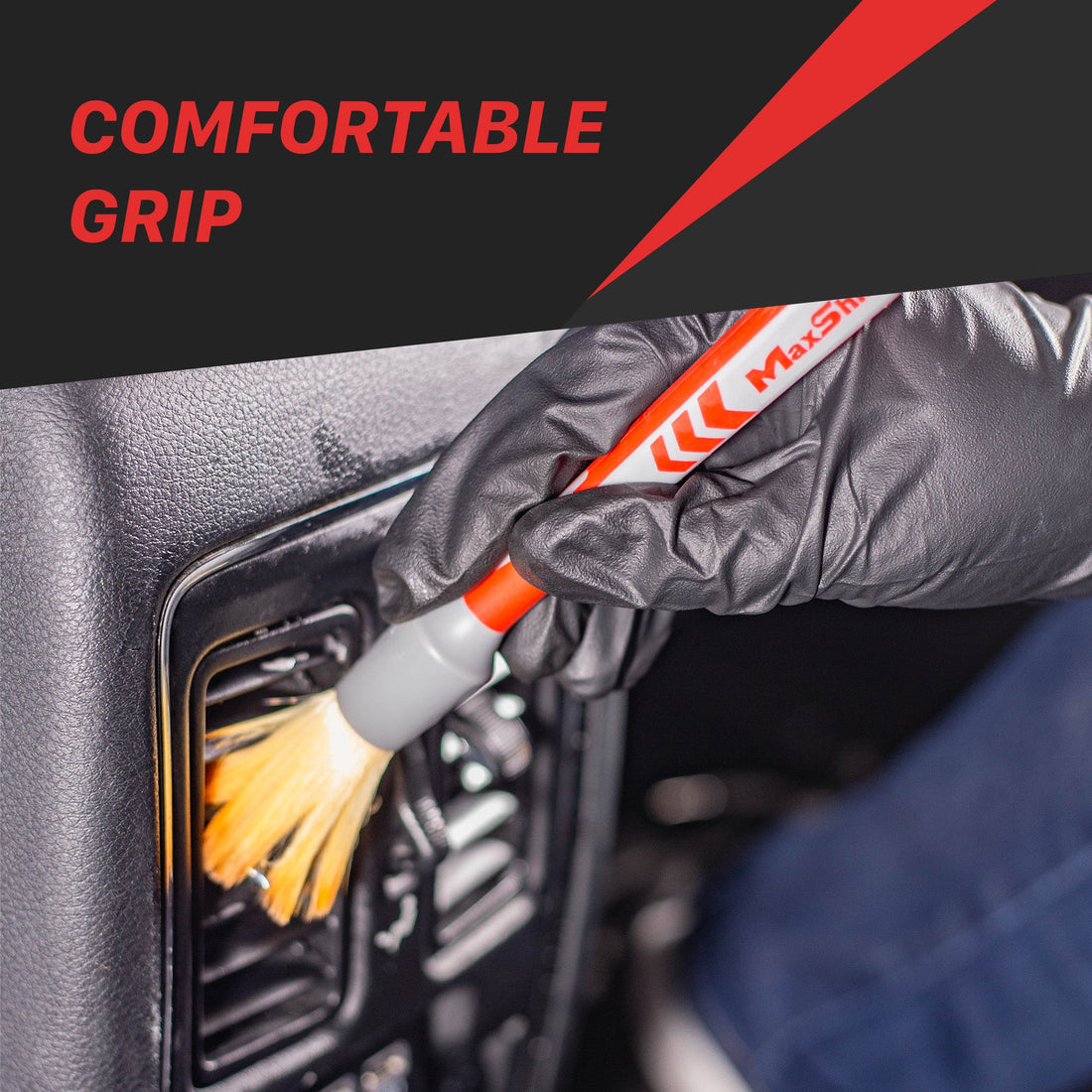 brocha ultra suave, MaxShine Colombia, detailing brush, brocha interior carro, cerdas sintéticas suaves, accesorios detailing, limpieza delicada, detailing profesional