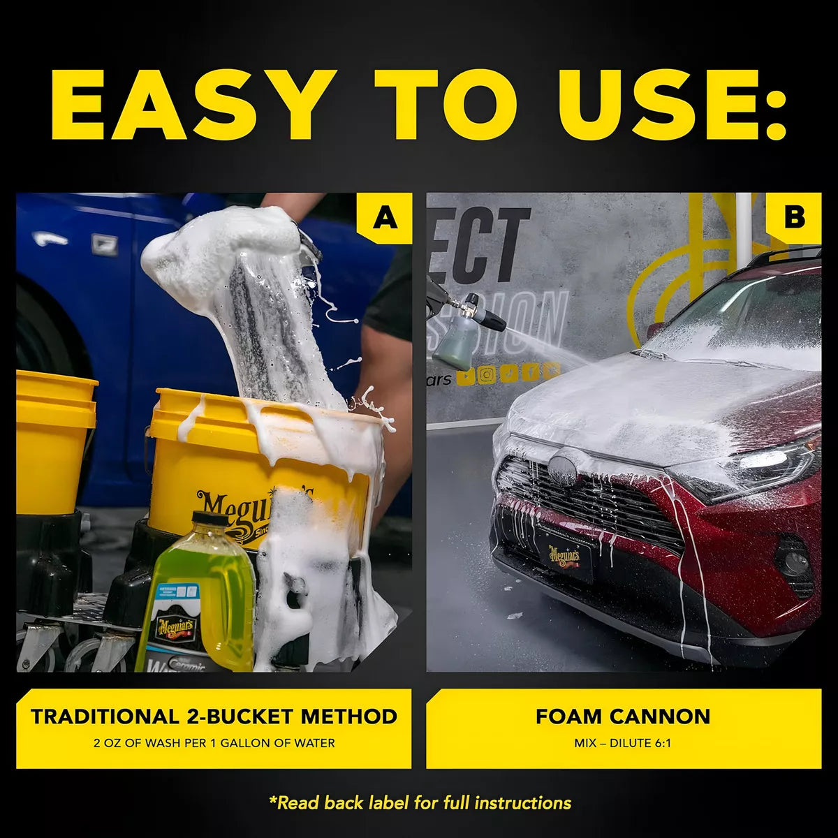 Hybrid Ceramic Wash Wax es un shampoo que limpia y da protección cerámica a la pintura del auto. Deja la superficie mas resbalosa, lo que hace que la limpieza sea fácil y rápido.