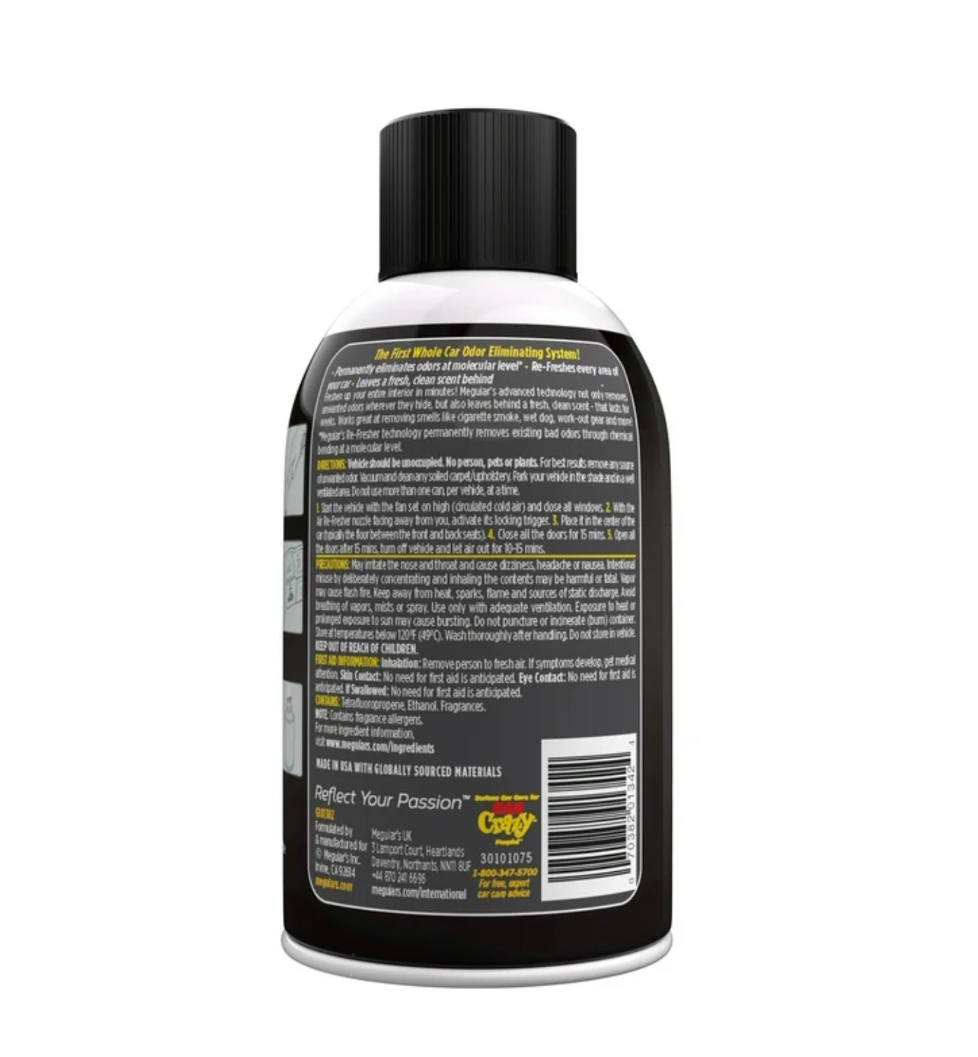 Granada de meguiars Black Chrome, Eliminador de Olores para carro G181302